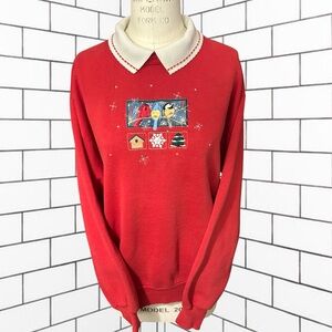 Vintage Top Stitch by Morning Sun Christmas Sweatshirt Women's Size Large